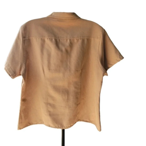 Kathie Lee Collection short Sleeve Mustard Button Down Vintage Large - Picture 2 of 10